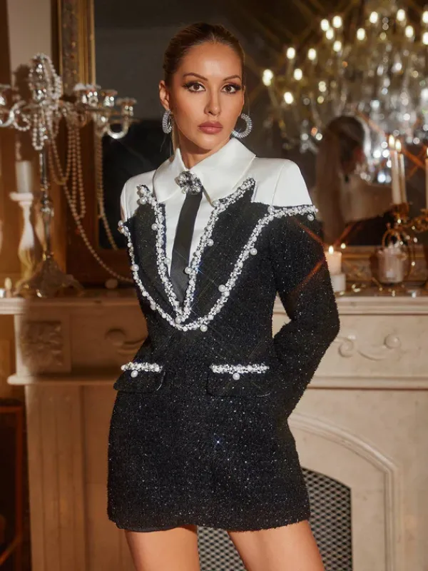 Dresses|Mini Dresses*Mew Mews Fashion Galilea Embellished Sequin Collar Dress