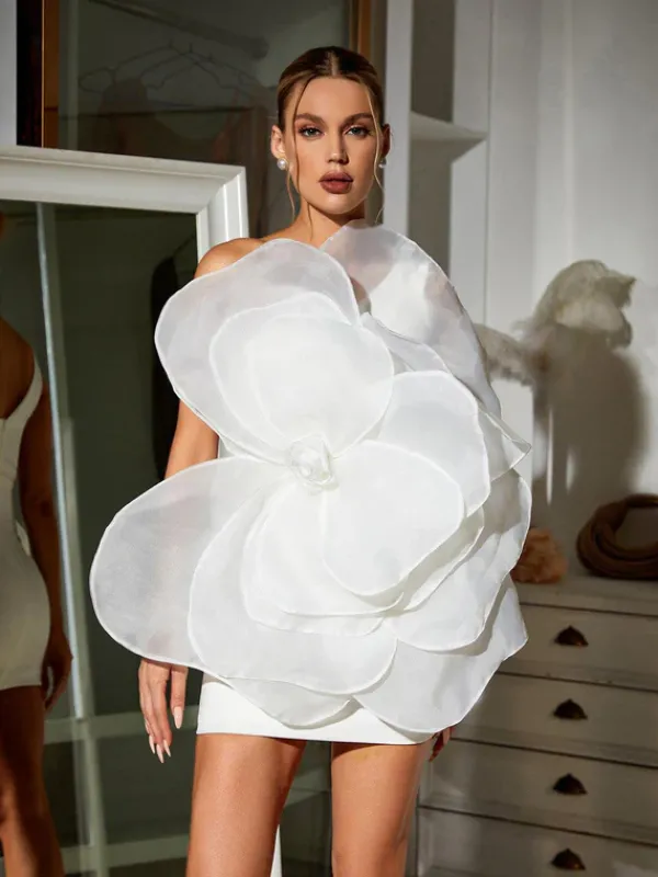 Dresses|Mini Dresses*Mew Mews Fashion Gannon One Shoulder Flower Mini Dress