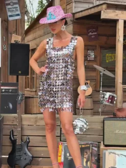 Dresses|Mini Dresses*Mew Mews Fashion O/S Garvie Sleeveless Chainmail Mini Dress