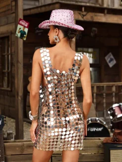 Dresses|Mini Dresses*Mew Mews Fashion O/S Garvie Sleeveless Chainmail Mini Dress