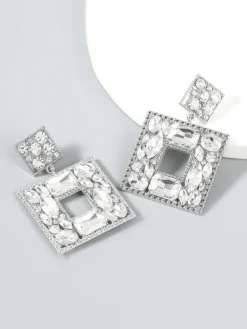 Earrings*Mew Mews Fashion Gem Door Knocker Statement Earrings