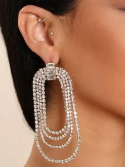Earrings*Mew Mews Fashion Geneva Diamante Arch Earrings