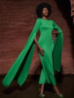 Dresses|Maxi Dresses*Mew Mews Fashion Gertie Long Sleeve Cutout Maxi Dress In Green