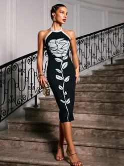Dresses|Midi Dresses*Bandage Gifford Halterneck Flower Midi Dress