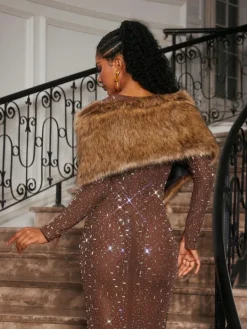 Coats & Jackets*Mew Mews Fashion Günther Faux Fur Wrap
