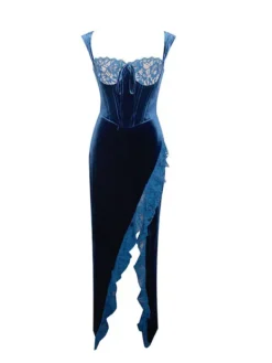 Dresses|Midi Dresses*Mew Mews Fashion Guine Asymmetric Velvet Dress