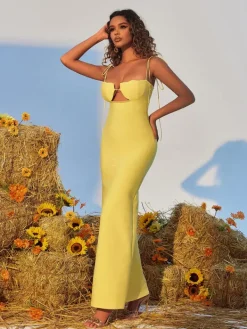 Dresses*Bandage Gwyn Shell Cutout Maxi Dress In Yellow