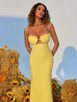 Dresses*Bandage Gwyn Shell Cutout Maxi Dress In Yellow