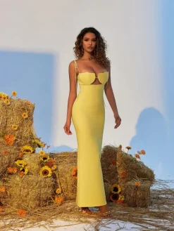 Dresses*Bandage Gwyn Shell Cutout Maxi Dress In Yellow