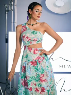 Dresses|Midi Dresses*Mew Mews Fashion Habib One Shoulder Print Embroidered Dress