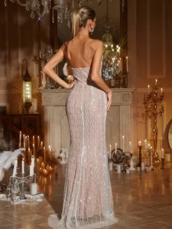 Embellishment|Dresses*Lu Yili Hannalea Strapless Sequin Maxi Dress