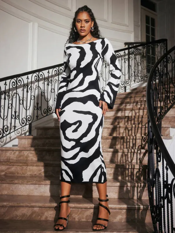 Dresses|Midi Dresses*Mew Mews Fashion Haymitch Long Sleeve Knitted Dress
