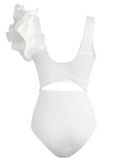 One Piece|Swimwear*Mew Mews Fashion Heather Ruffle Cutout One Piece Swimsuit