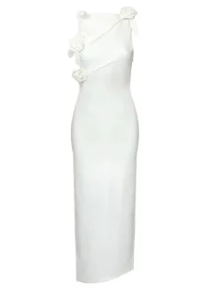 Dresses|Maxi Dresses*Mew Mews Fashion Hecate Cutout Latex Split Maxi Dress In White