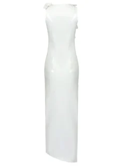 Dresses|Maxi Dresses*Mew Mews Fashion Hecate Cutout Latex Split Maxi Dress In White