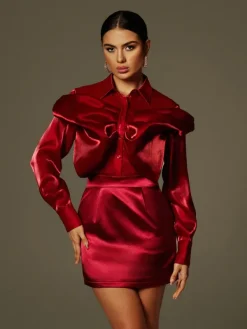 Dresses|Mini Dresses*Mew Mews Fashion Henry Long Sleeve Button Up Mini Dress