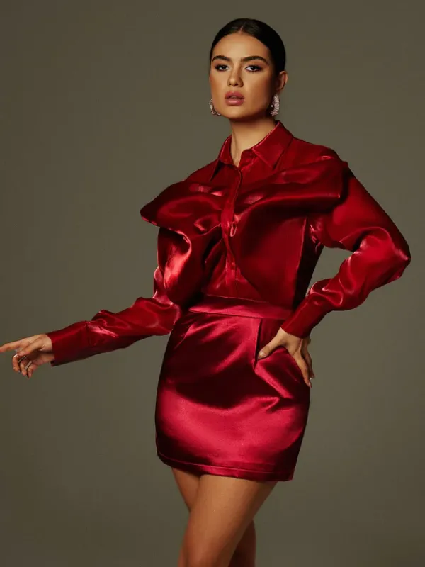 Dresses|Mini Dresses*Mew Mews Fashion Henry Long Sleeve Button Up Mini Dress