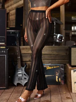 Pants & Shorts*Mew Mews Fashion Hilaria See Through Glitter Pants