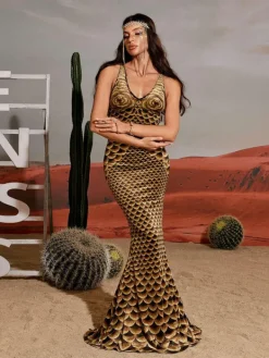 Embellishment|Dresses*Embellishment Hosea Printed Mermaid Maxi Dress