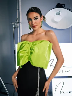 Dresses|Mini Dresses*Mew Mews Fashion Idony Strapless Bow Crystal Fringe Mini Dress