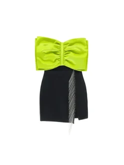Dresses|Mini Dresses*Mew Mews Fashion Idony Strapless Bow Crystal Fringe Mini Dress