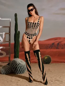Bodysuits|Tops*Mew Mews Fashion Ishi Dot Printed Bodysuit