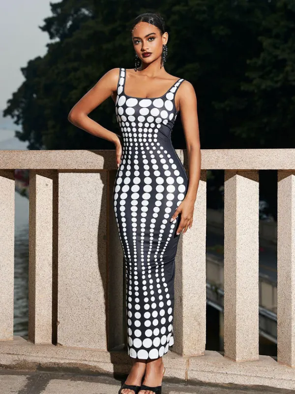 Dresses|Maxi Dresses*Mew Mews Fashion Ishi Dot Printed Maxi Dress In White