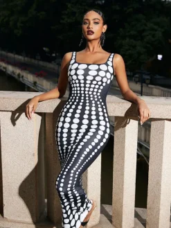 Dresses|Maxi Dresses*Mew Mews Fashion Ishi Dot Printed Maxi Dress In White