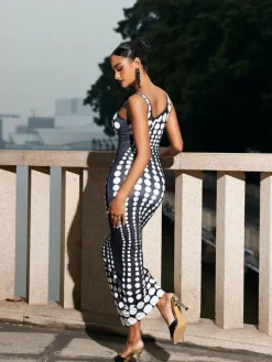 Dresses|Maxi Dresses*Mew Mews Fashion Ishi Dot Printed Maxi Dress In White