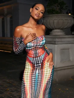 Dresses|Maxi Dresses*Mew Mews Fashion Ishi Off Shoulder Maxi Dress In Multi