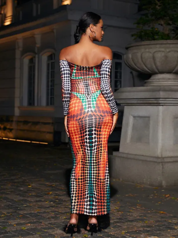 Dresses|Maxi Dresses*Mew Mews Fashion Ishi Off Shoulder Maxi Dress In Multi