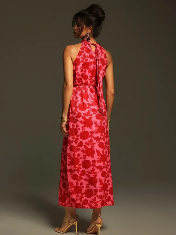 Dresses|Midi Dresses*Mew Mews Fashion Jacki Halterneck Floral Cutout Midi Dress