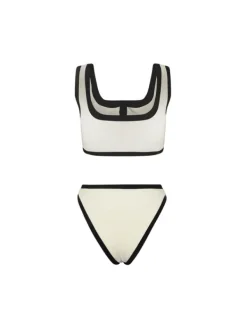 Bikini Sets|Swimwear*Mew Mews Fashion Jacoby Button Bikini Two Piece Set In White