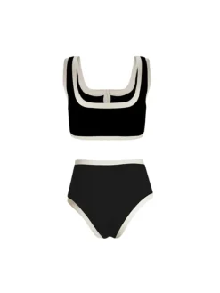 Bikini Sets|Swimwear*Mew Mews Fashion Jacoby Button Bikini Two Piece Set In Black