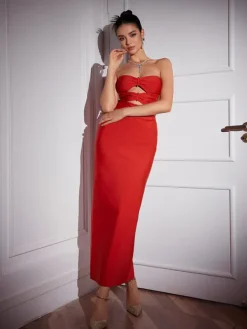 Dresses*Bandage Jacquelyn Strapless Cutout Maxi Dress
