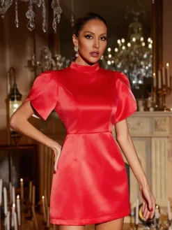 Dresses|Mini Dresses*Mew Mews Fashion Jaetyn Bow Cutout Satin Mini Dress