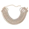 Necklaces*Mew Mews Fashion Jago Multi Layered Crystal Necklace In Gold