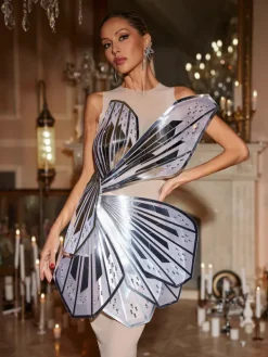 Embellishment|Dresses*Embellishment Jaidlynn Butterfly Embellished Maxi Dress In Silver