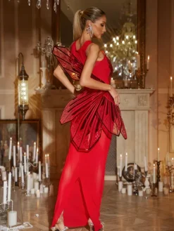 Embellishment|Dresses*Embellishment Jaidlynn Butterfly Embellished Maxi Dress In Red