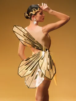 Embellishment|Dresses*Embellishment Jaidlynn Butterfly Embellished Cutout Mini Dress In Gold