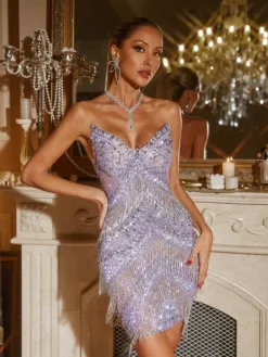 Dresses|Mini Dresses*Jiu Bajia Jaimarie Rhinestone Fringe Mini Dress