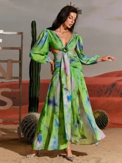 Dresses|Maxi Dresses*Mew Mews Fashion Janay Printed Cutout Maxi Dress