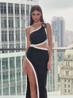 Dresses|Maxi Dresses*Mew Mews Fashion Janice One Shoulder Cutout Maxi Dress