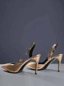 Shoes*Mew Mews Fashion Jaxxon Crystal Heels In Champagne