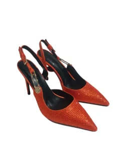 Shoes*Mew Mews Fashion Jaxxon Crystal Heels In Orange