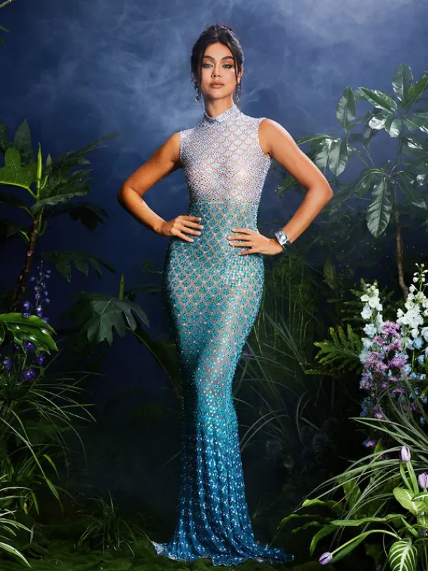 Embellishment|Dresses*Embellishment Jenji Seashell Rhinestone Maxi Dress
