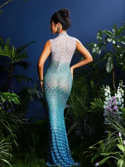 Embellishment|Dresses*Embellishment Jenji Seashell Rhinestone Maxi Dress