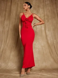 Dresses|Maxi Dresses*Mew Mews Fashion Jolene Backless Flower Draped Maxi Dress