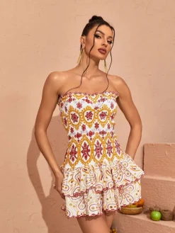 Dresses*Mew Mews Fashion Judson Strapless Ruffle Mini Dress