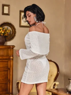 Mini Dresses|Dresses*Mew Mews Fashion Juliea Off Shoulder Knitted Mini Dress